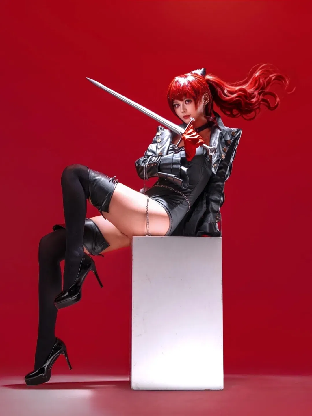 【芳澤霞cos】P5R學妹的紅色視覺衝擊 - 第 2 張