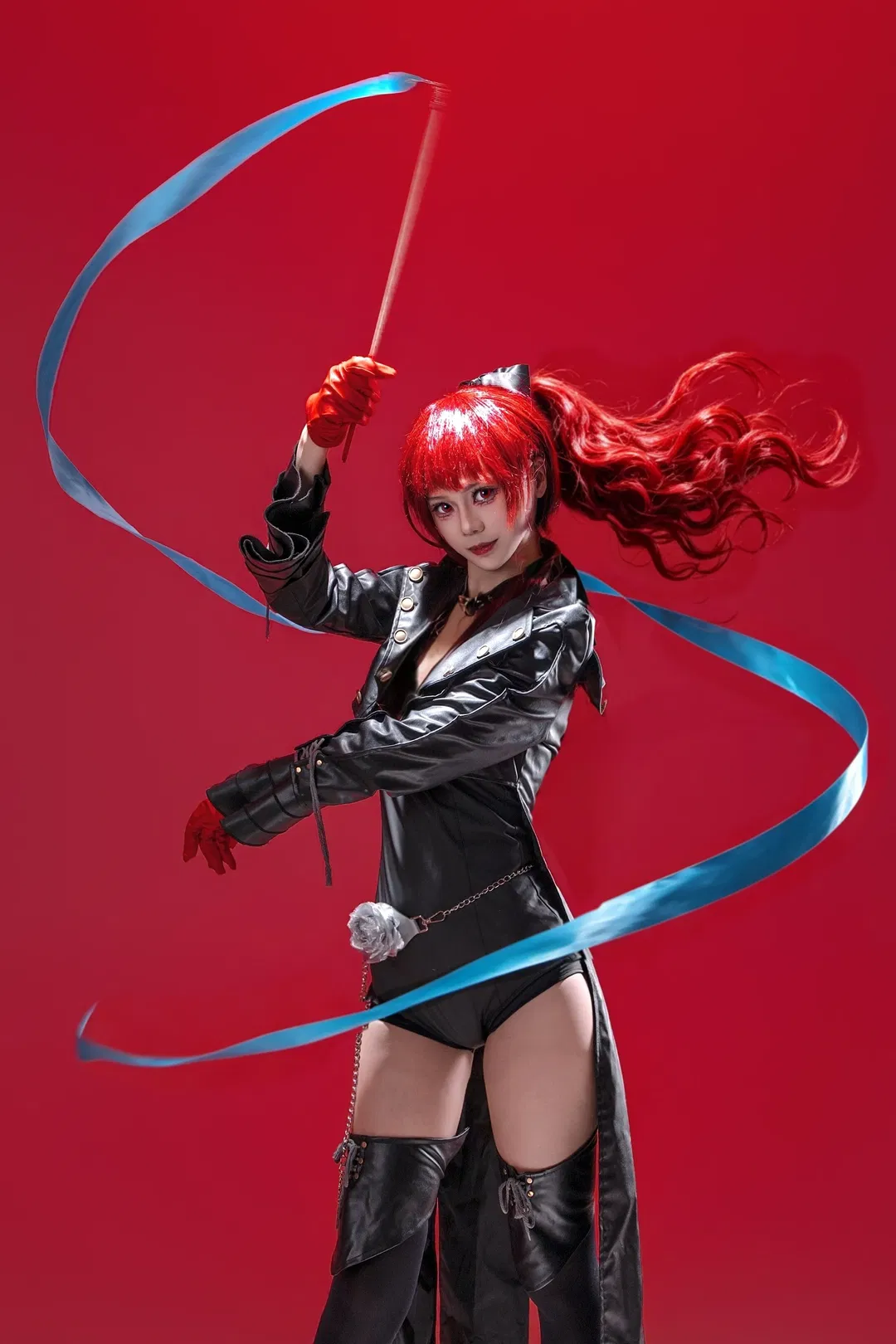 【芳澤霞cos】P5R學妹的紅色視覺衝擊 - 第 4 張