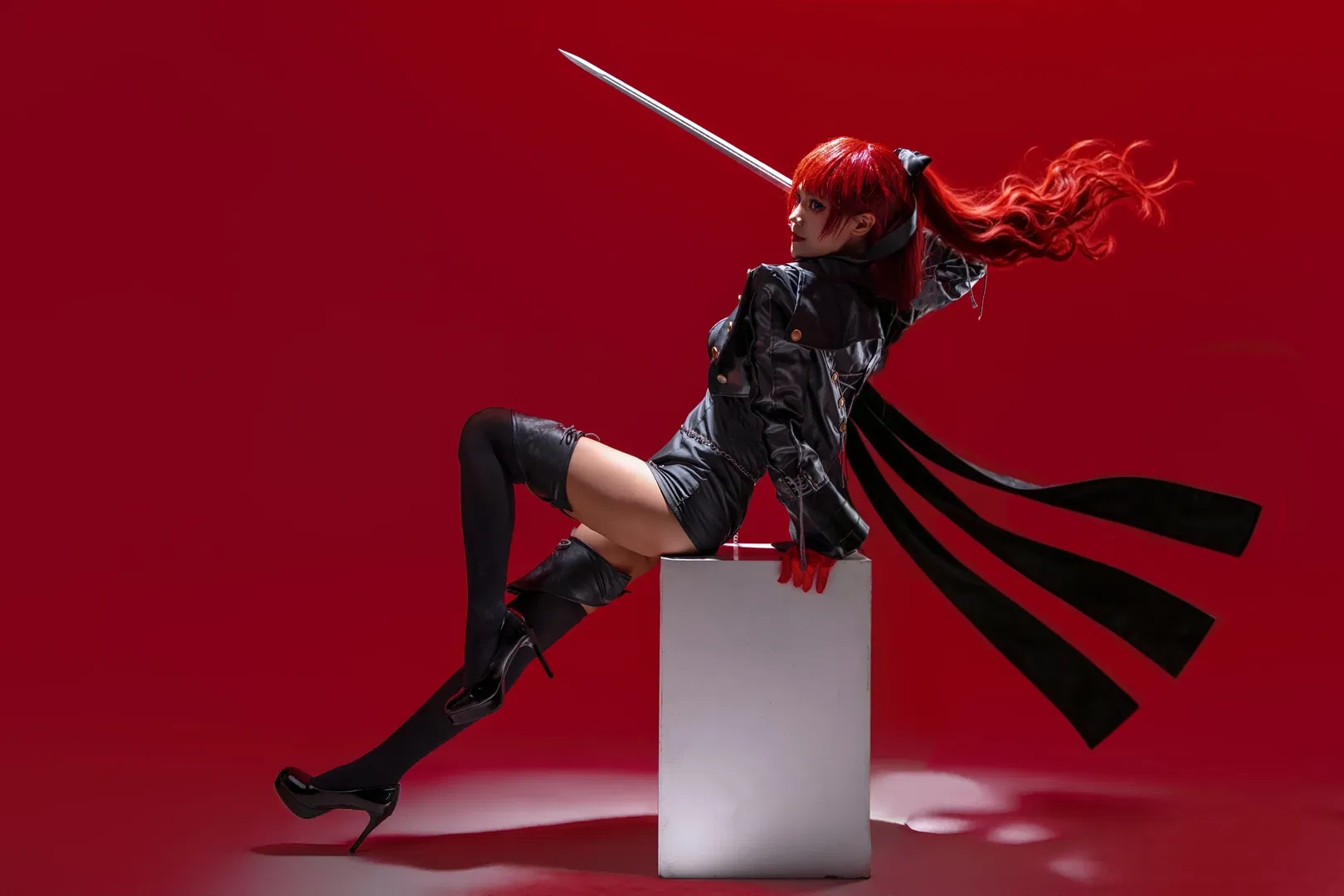 【芳澤霞cos】P5R學妹的紅色視覺衝擊 - 第 5 張