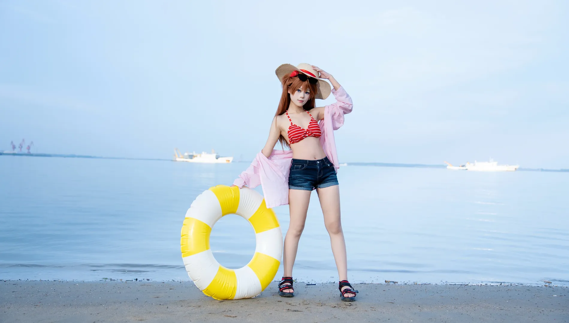 【明日香cos】新世紀福音戰士的海邊夏日外景 - 第 7 張