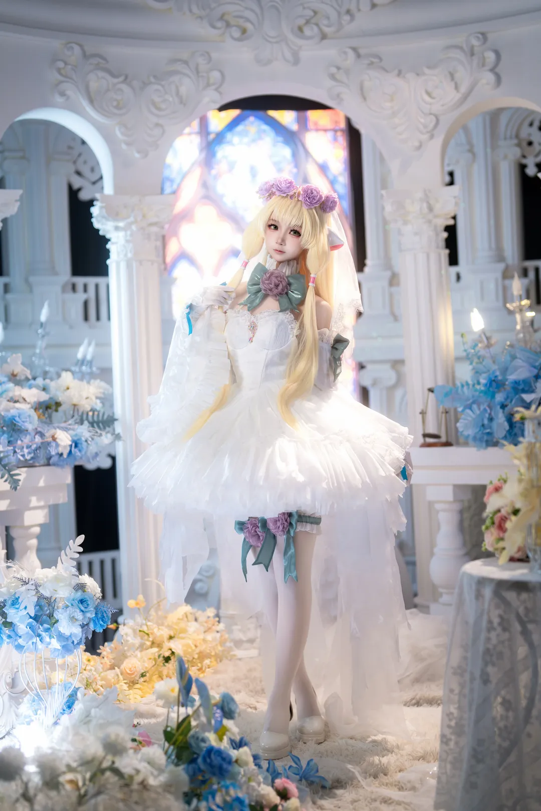 【小叽cos】人型电脑天使心的纯白花嫁。 - 第 1 张