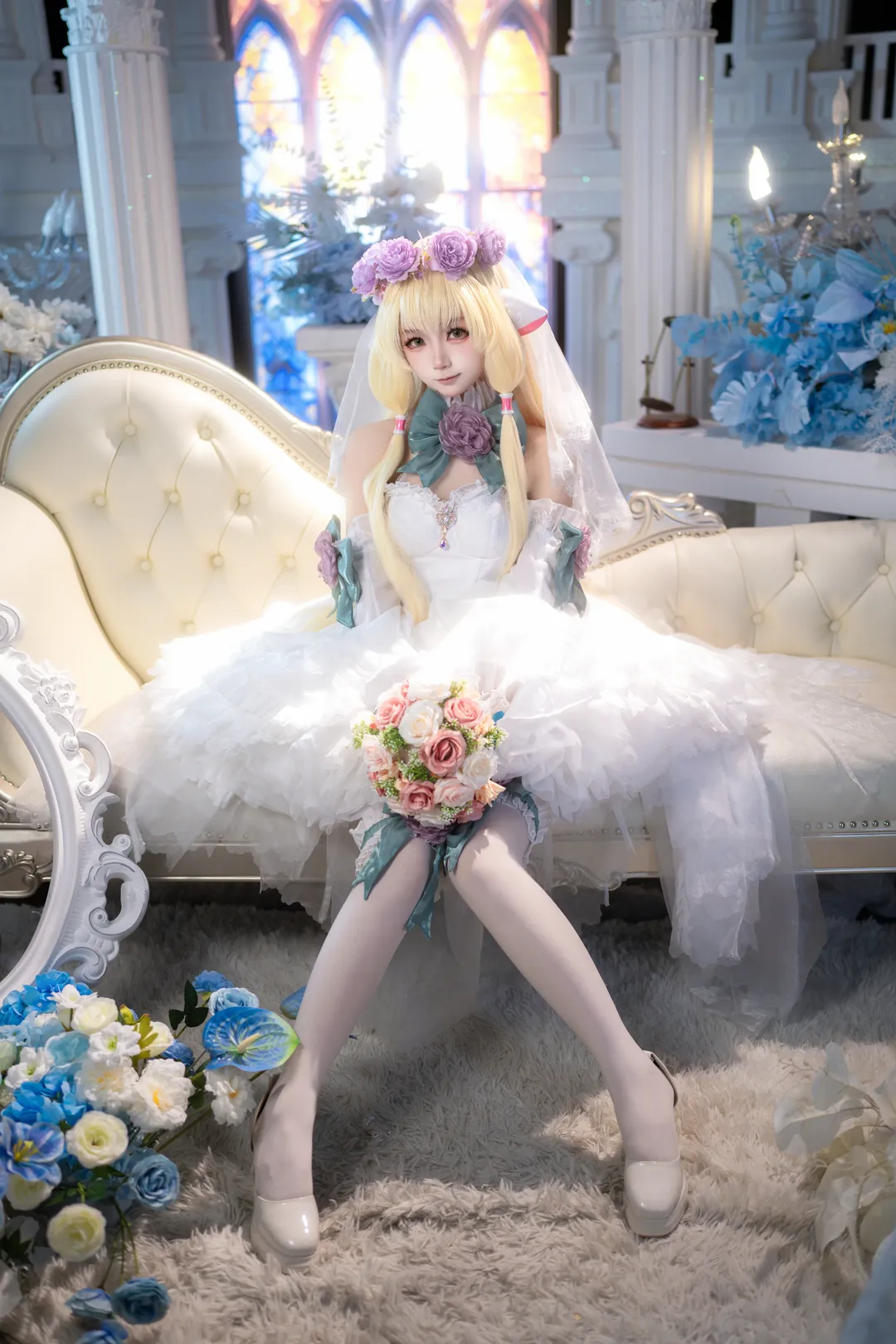 【小叽cos】人型电脑天使心的纯白花嫁。 - 第 3 张