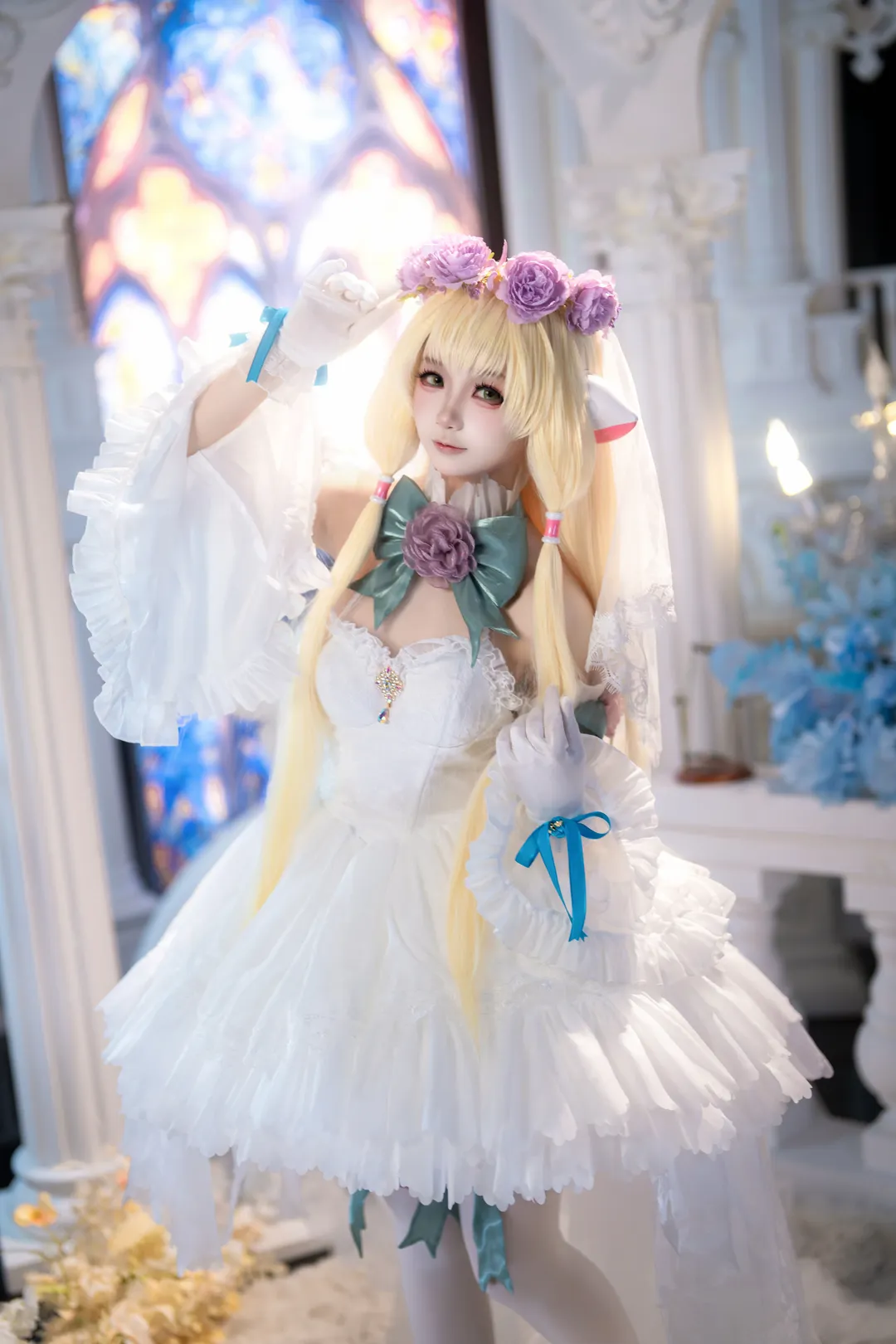 【小叽cos】人型电脑天使心的纯白花嫁。 - 第 5 张