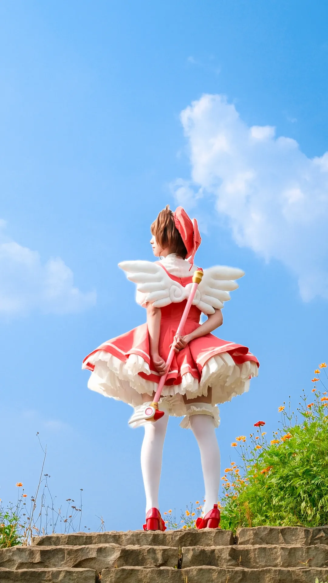 【木之本樱cos】魔卡少女樱 经典红白战斗服 - 第 4 张