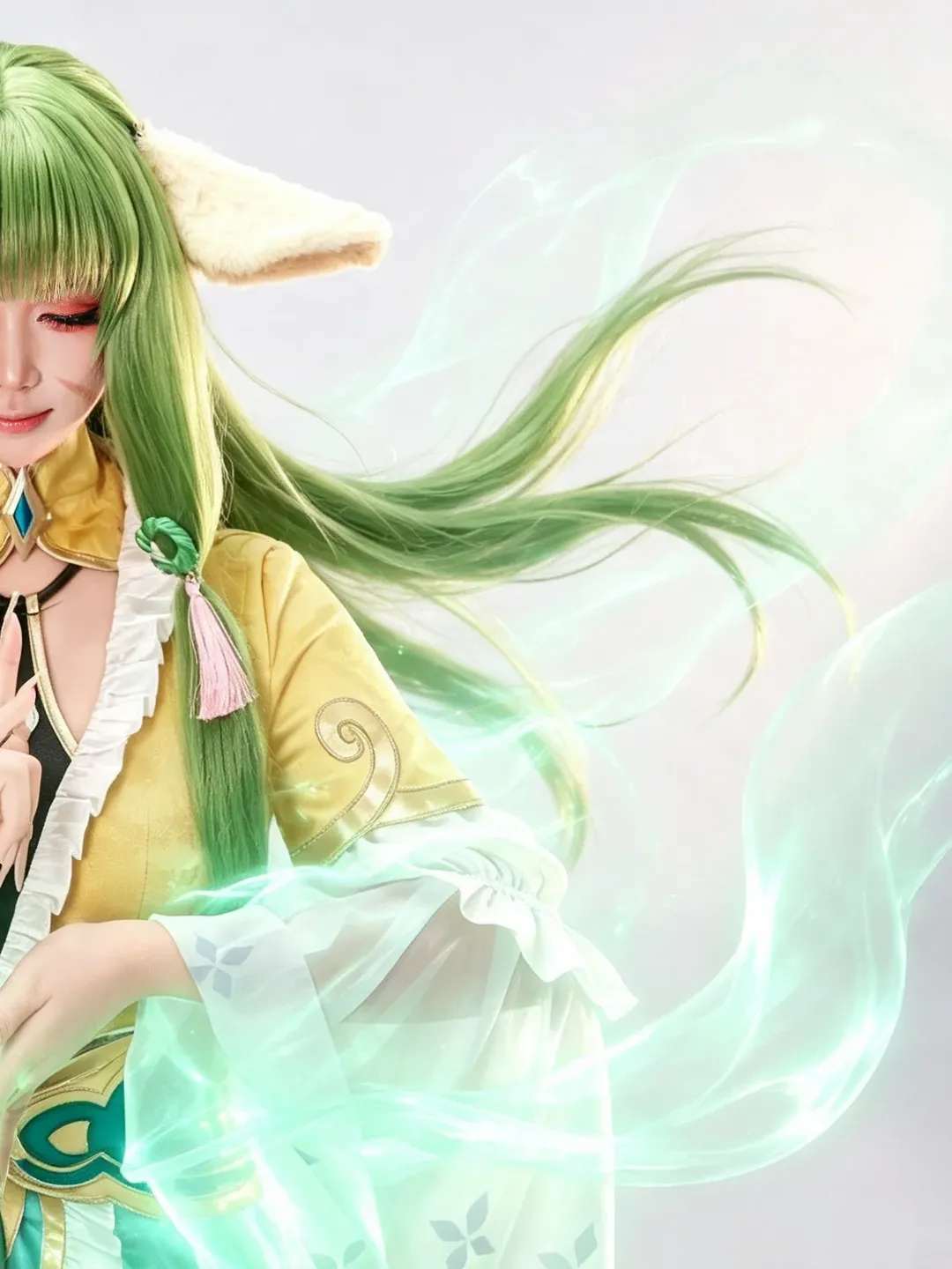 【塗山容容cos】黃衣綠髮與魔法煙霧特效 - 第 2 張
