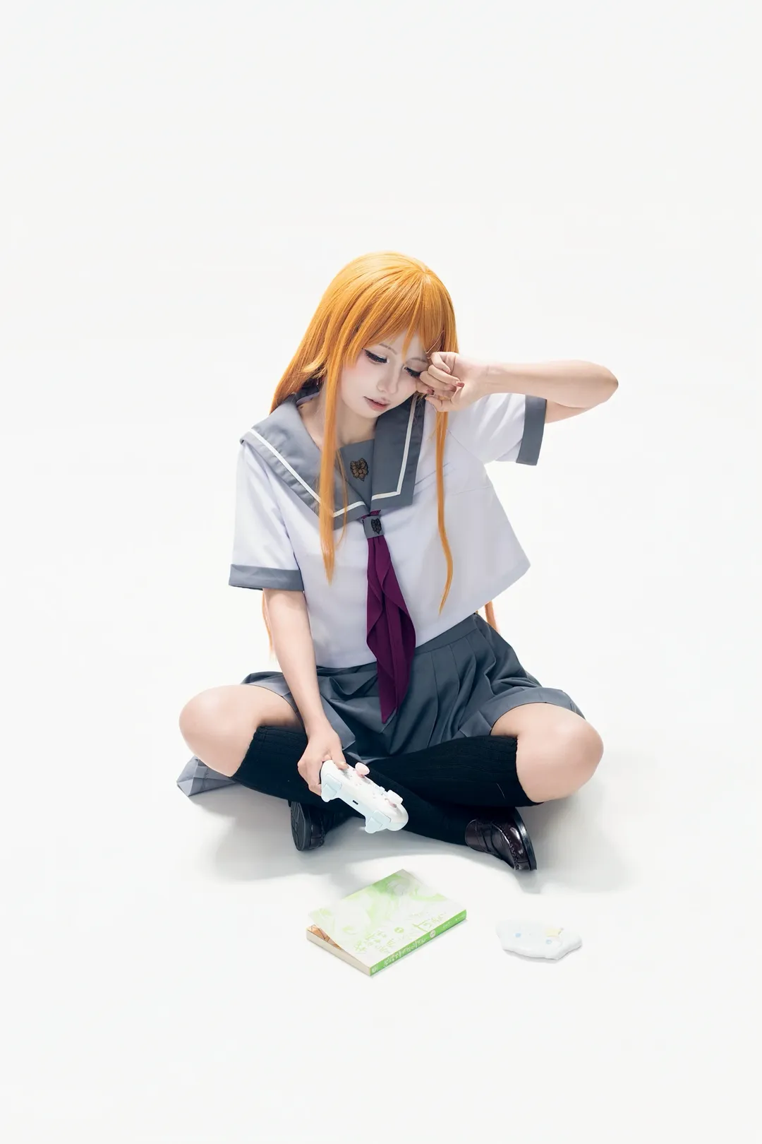 【高坂桐乃cos】水手服與黑絲的棚拍動作分享 - 第 2 張