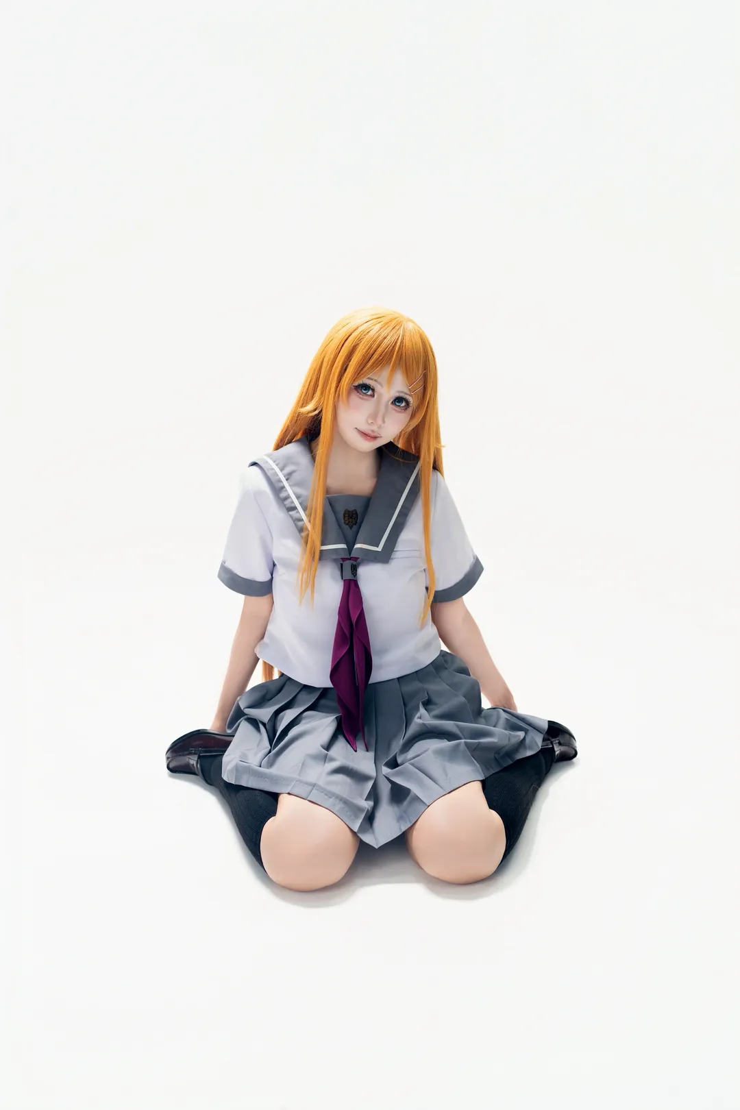 【高坂桐乃cos】水手服與黑絲的棚拍動作分享 - 第 8 張