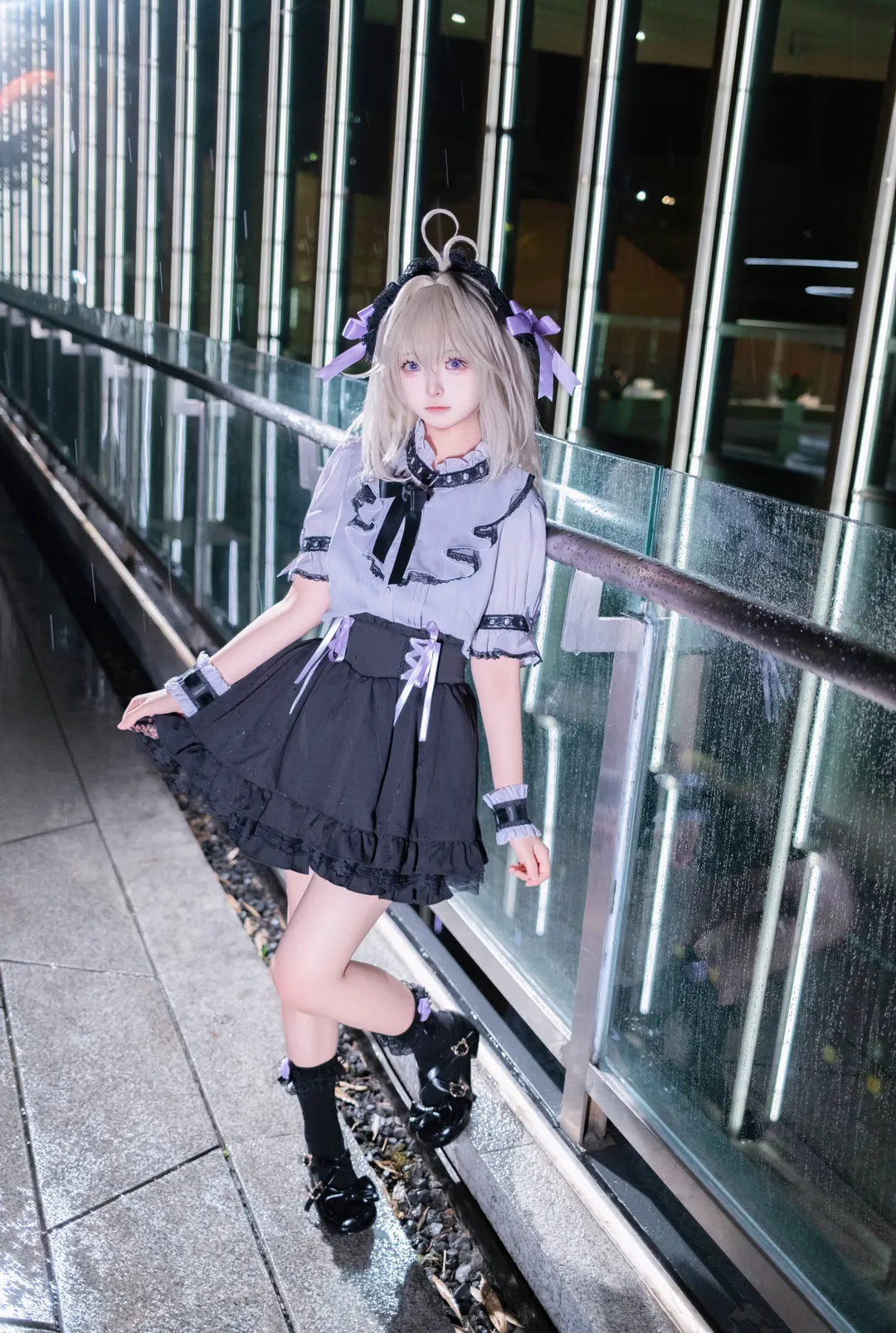 【森亚露露卡cos】名侦探光之美少女 蕾系私服夜景记录 - 第 1 张