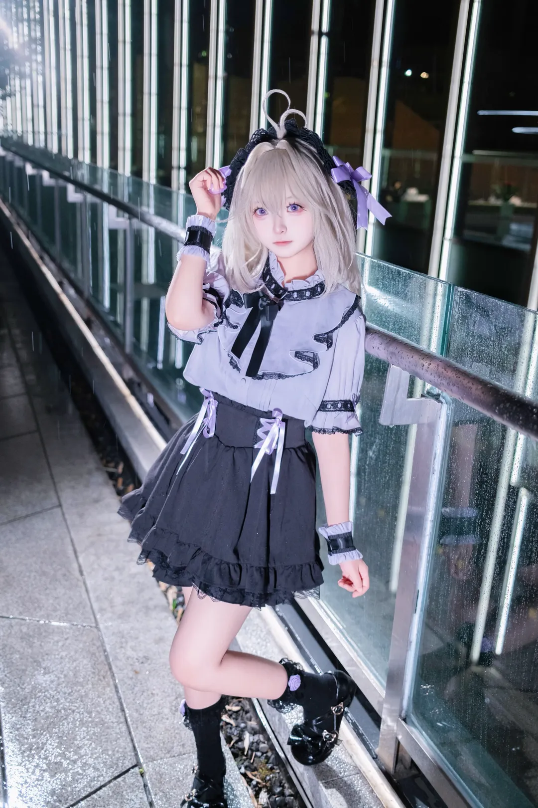 【森亚露露卡cos】名侦探光之美少女 蕾系私服夜景记录 - 第 3 张
