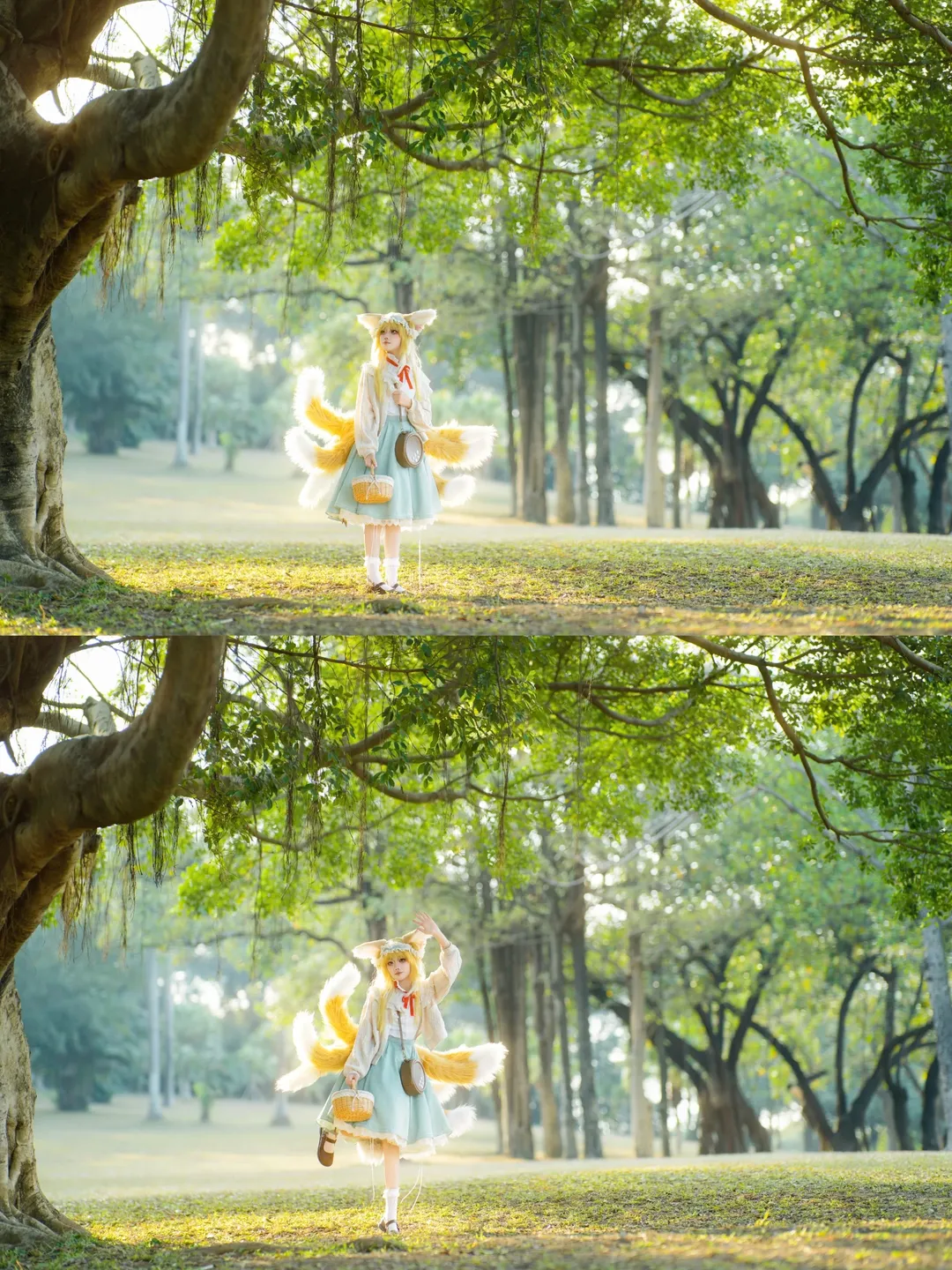 [Suzuran Cosplay] Golden backlit fantasy at the Dongguan Botanical Garden - Image 2