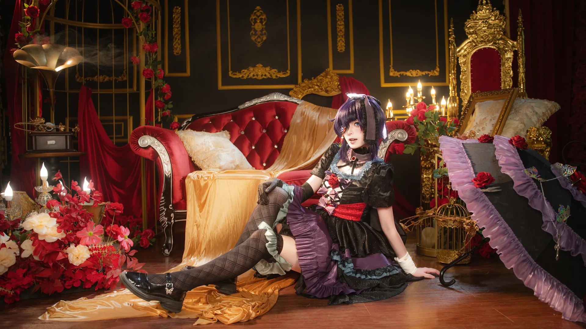 【小鸟游六花cos】蔷薇礼服与暗黑哥特风的完美碰撞 - 第 3 张