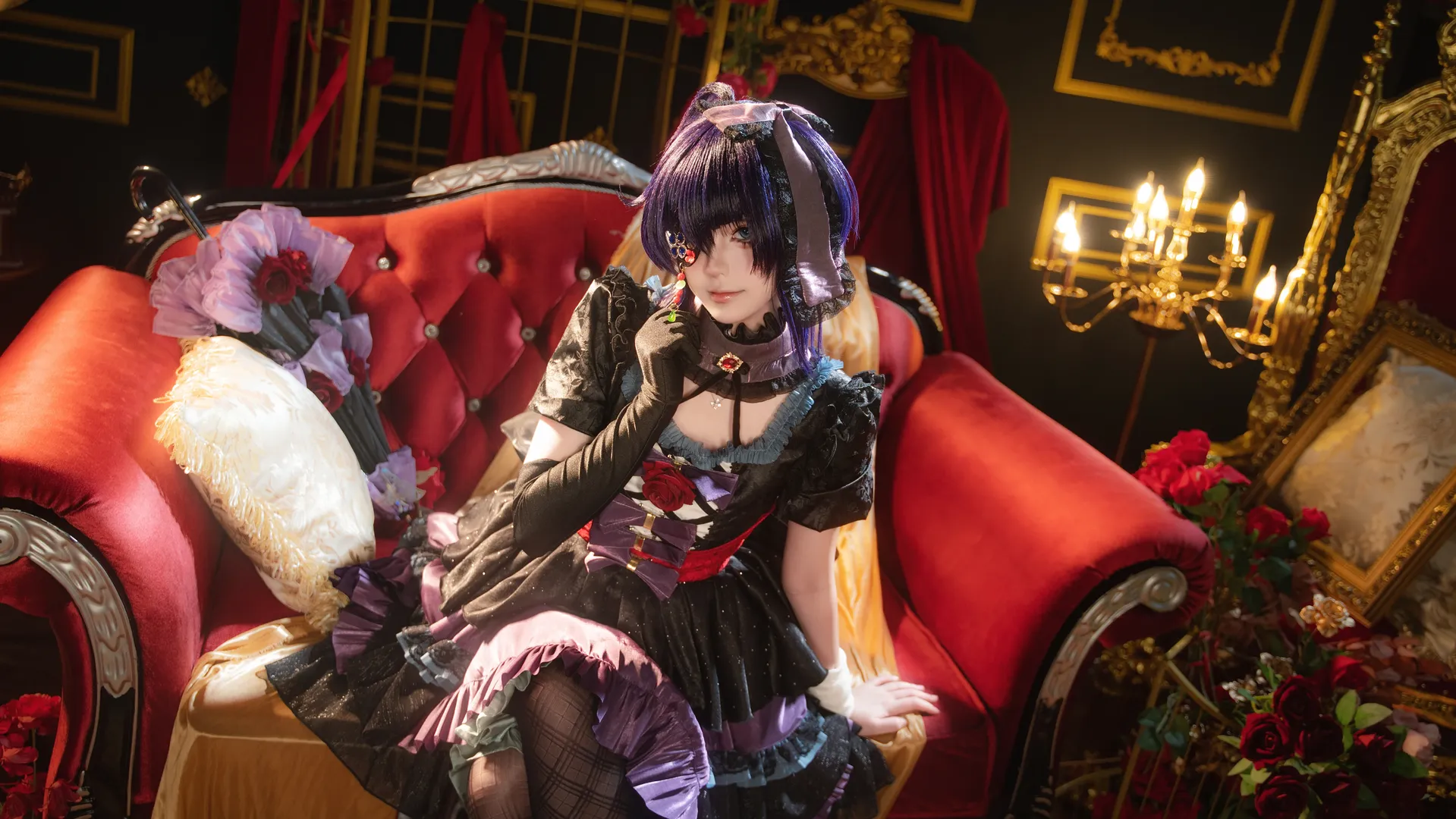 【小鸟游六花cos】蔷薇礼服与暗黑哥特风的完美碰撞 - 第 4 张
