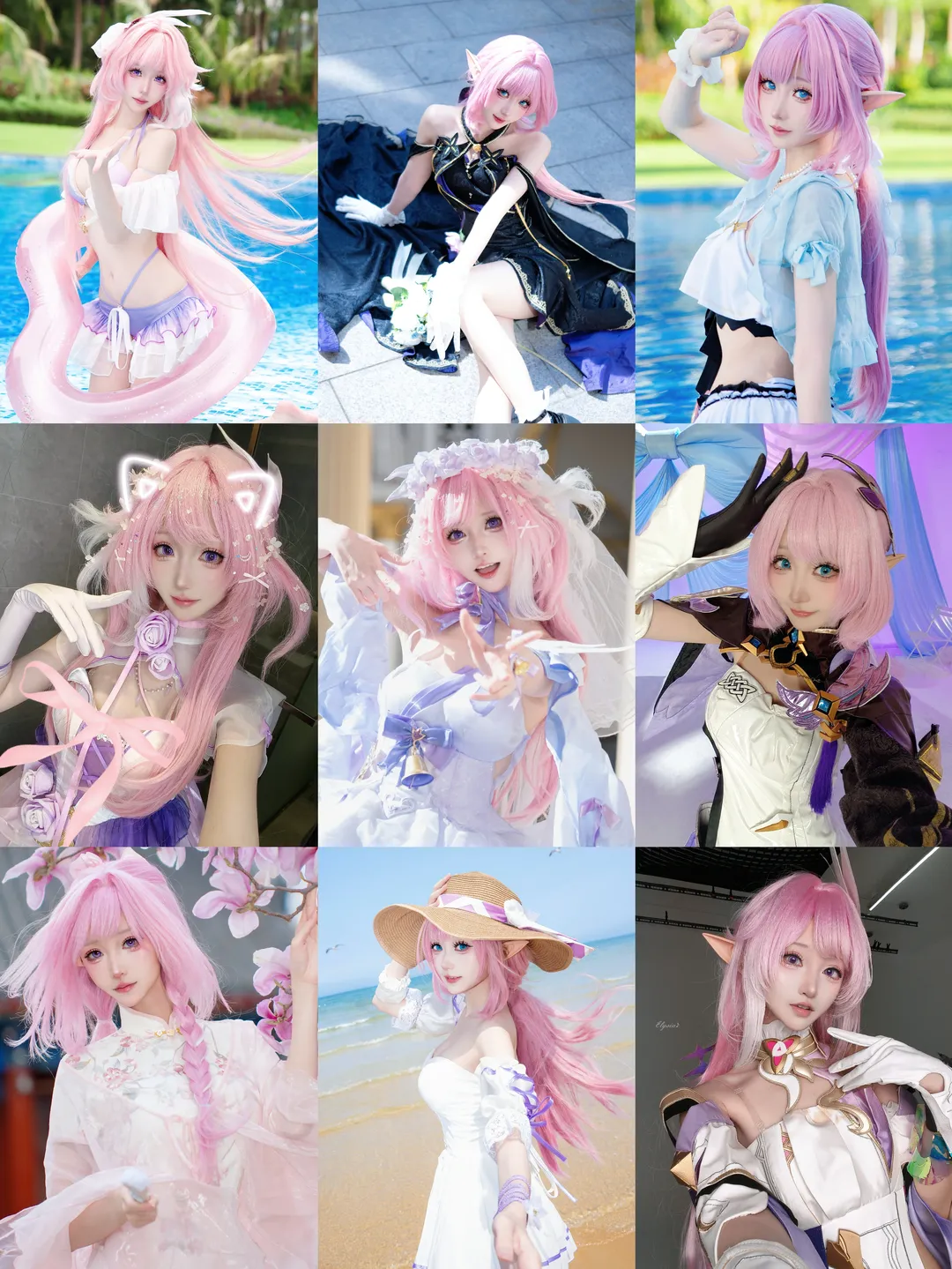 【爱莉希雅cos】粉色妖精的夏日与花间百变风格合集 - 第 1 张