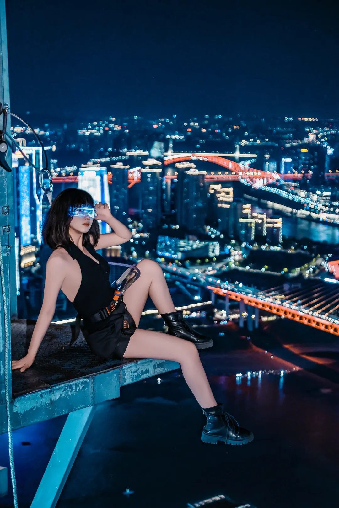 天台131赛博朋克夜拍，高空夜景绝了 - 第 8 张
