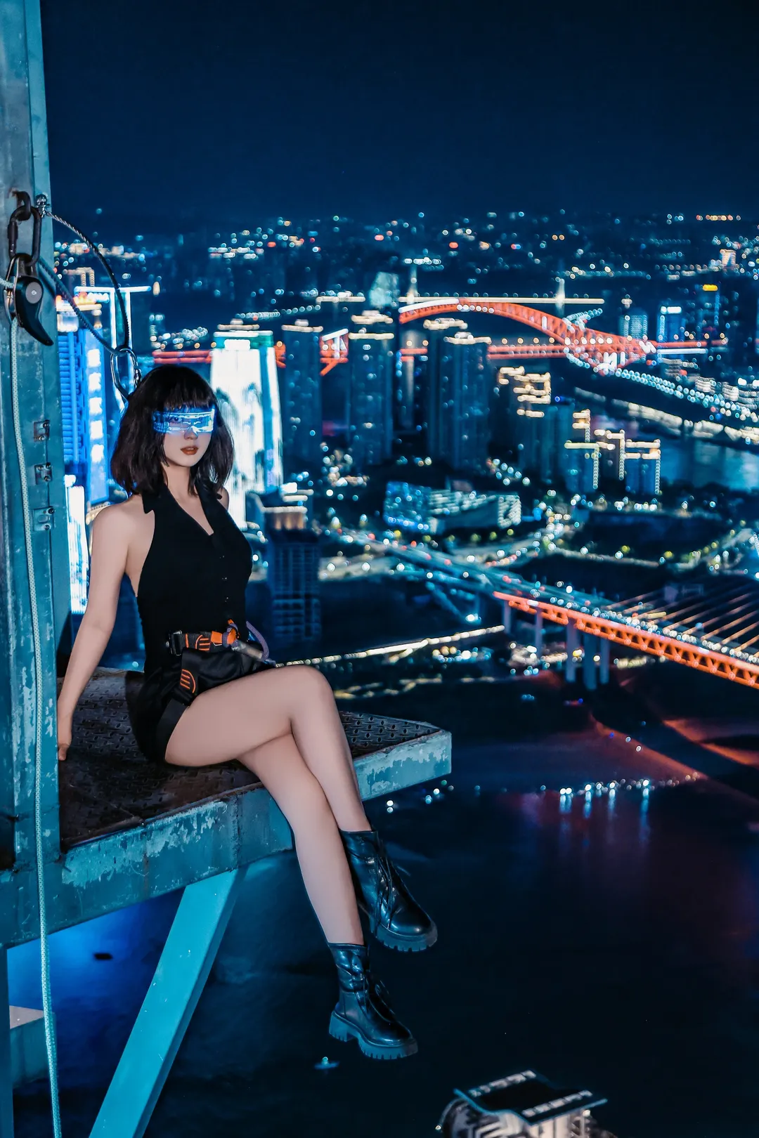天台131赛博朋克夜拍，高空夜景绝了 - 第 9 张