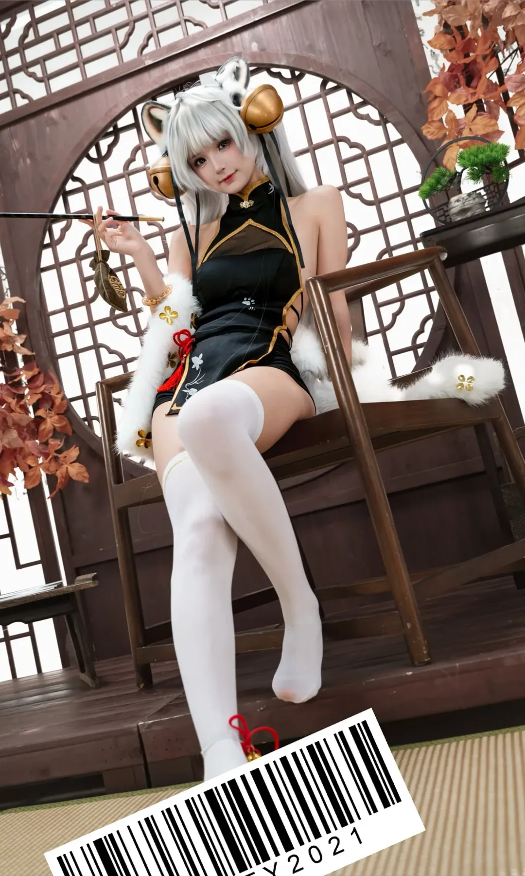 【白虎娘cos】虎啸生风，中式古典与野性魅力的完美碰撞 - 第 1 张