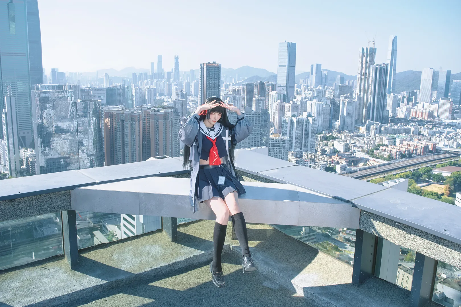 【朽叶千咲cos】关于在鸣潮高空天台拍摄的一些分享 - 第 11 张