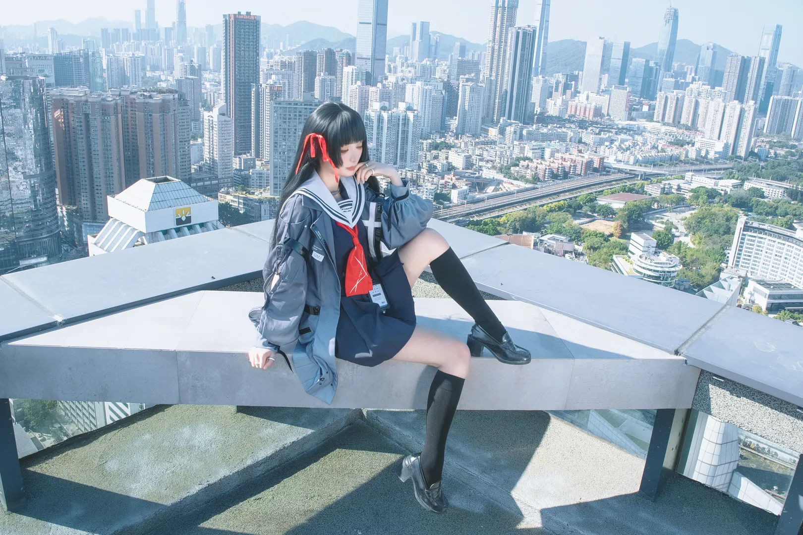 【朽叶千咲cos】关于在鸣潮高空天台拍摄的一些分享 - 第 8 张