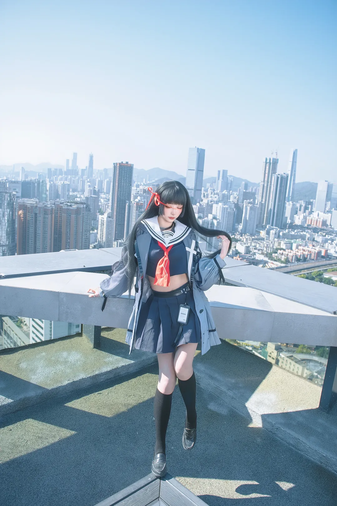 【朽叶千咲cos】关于在鸣潮高空天台拍摄的一些分享 - 第 9 张