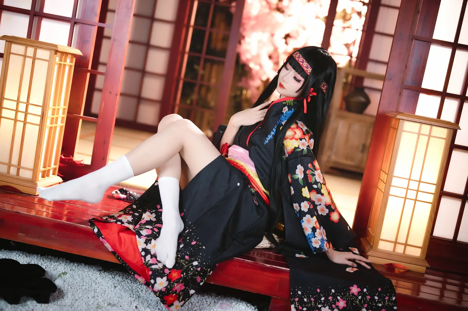 【蓮華cos】美少女萬華鏡5，黑紅大花與白襪的完美結合 - 第 5 張