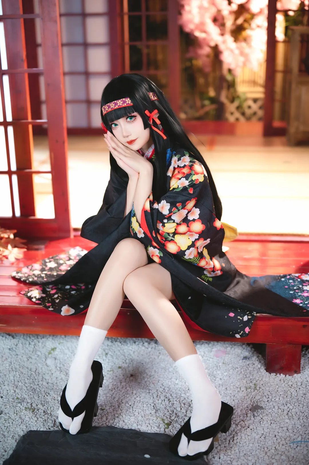 【蓮華cos】美少女萬華鏡5，黑紅大花與白襪的完美結合 - 第 7 張
