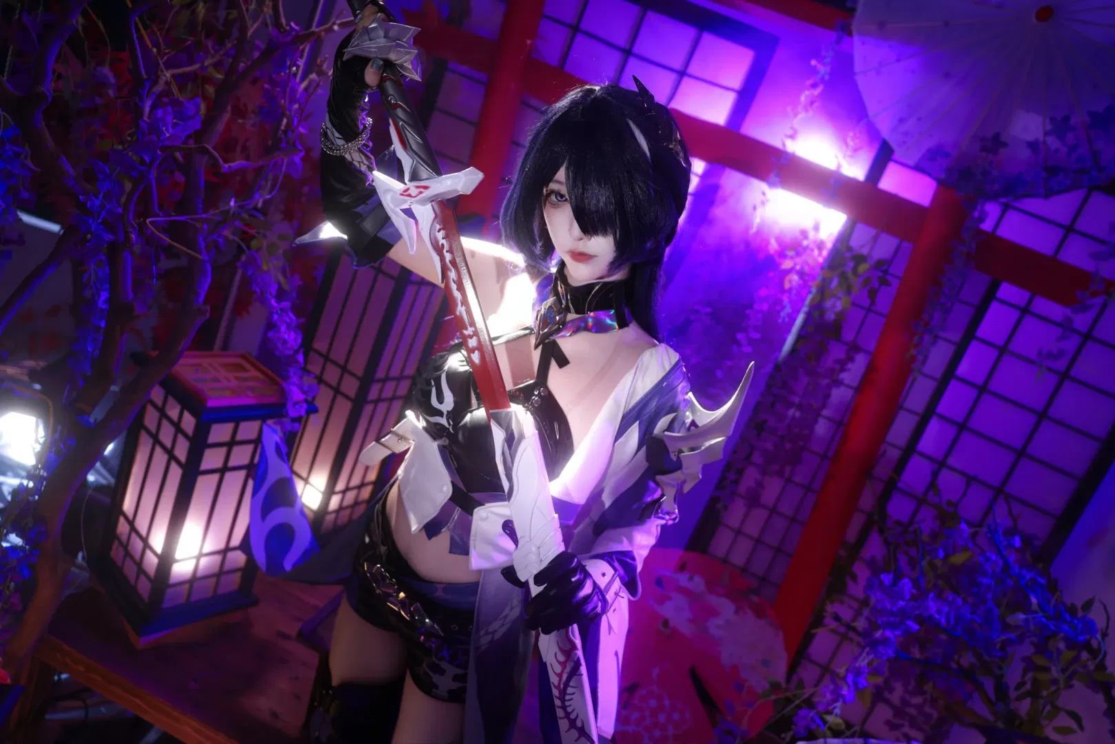 【黃泉cos】刀光與紫藤花交織的絢麗幻想 - 第 9 張