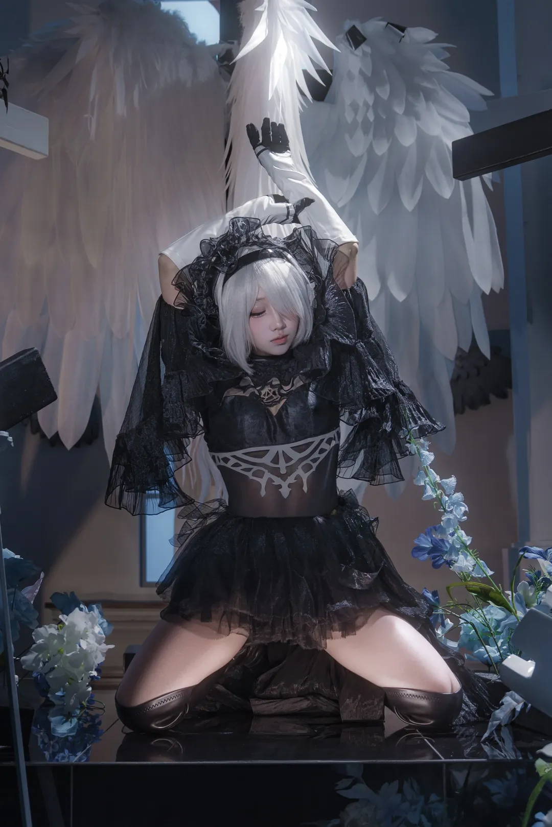 【尼尔2B cos】机械纪元的花嫁形态，黑纱与白翼的碰撞 - 第 1 张