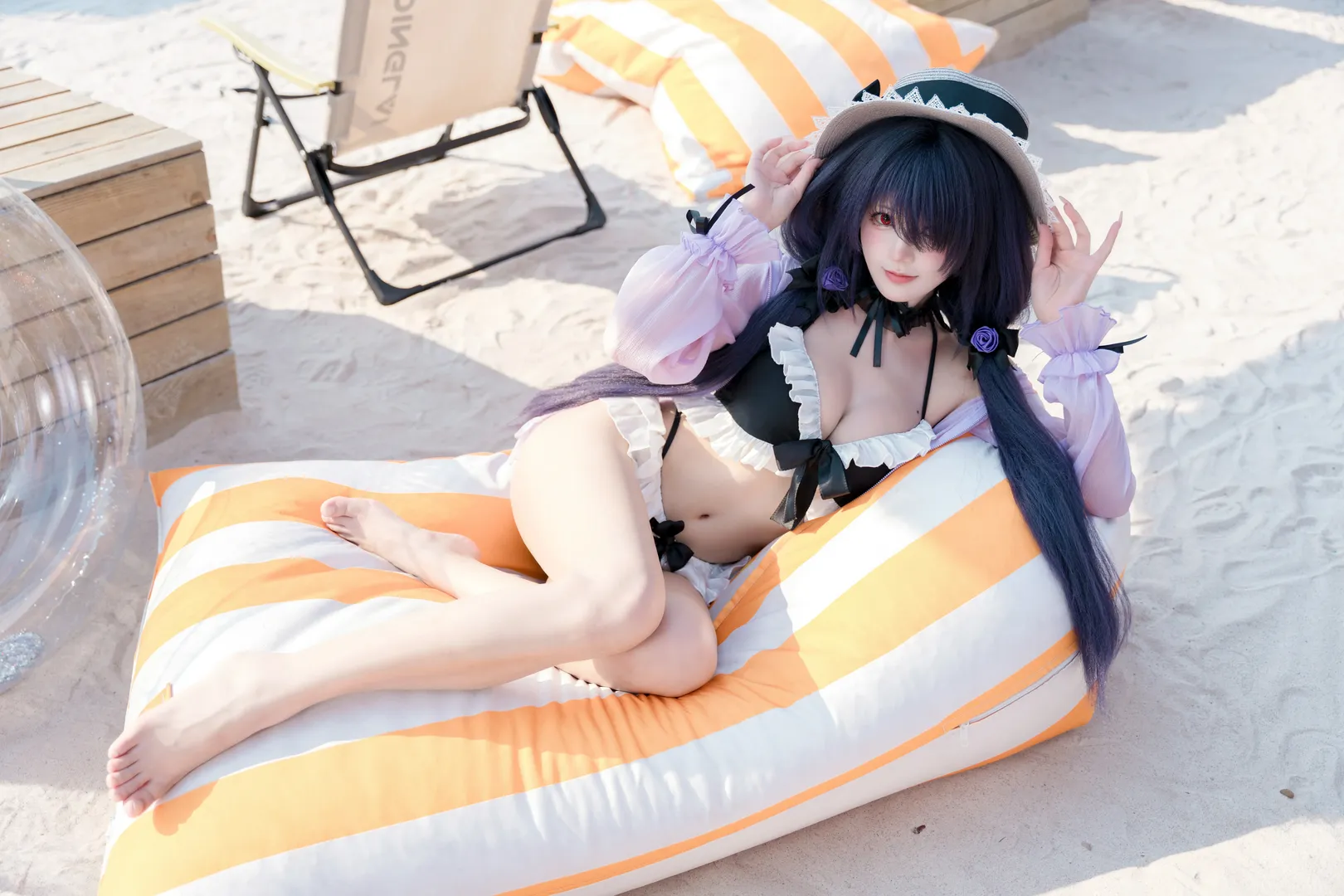 【狂三cos】约会大作战的夏日沙滩泳装写真 - 第 2 张