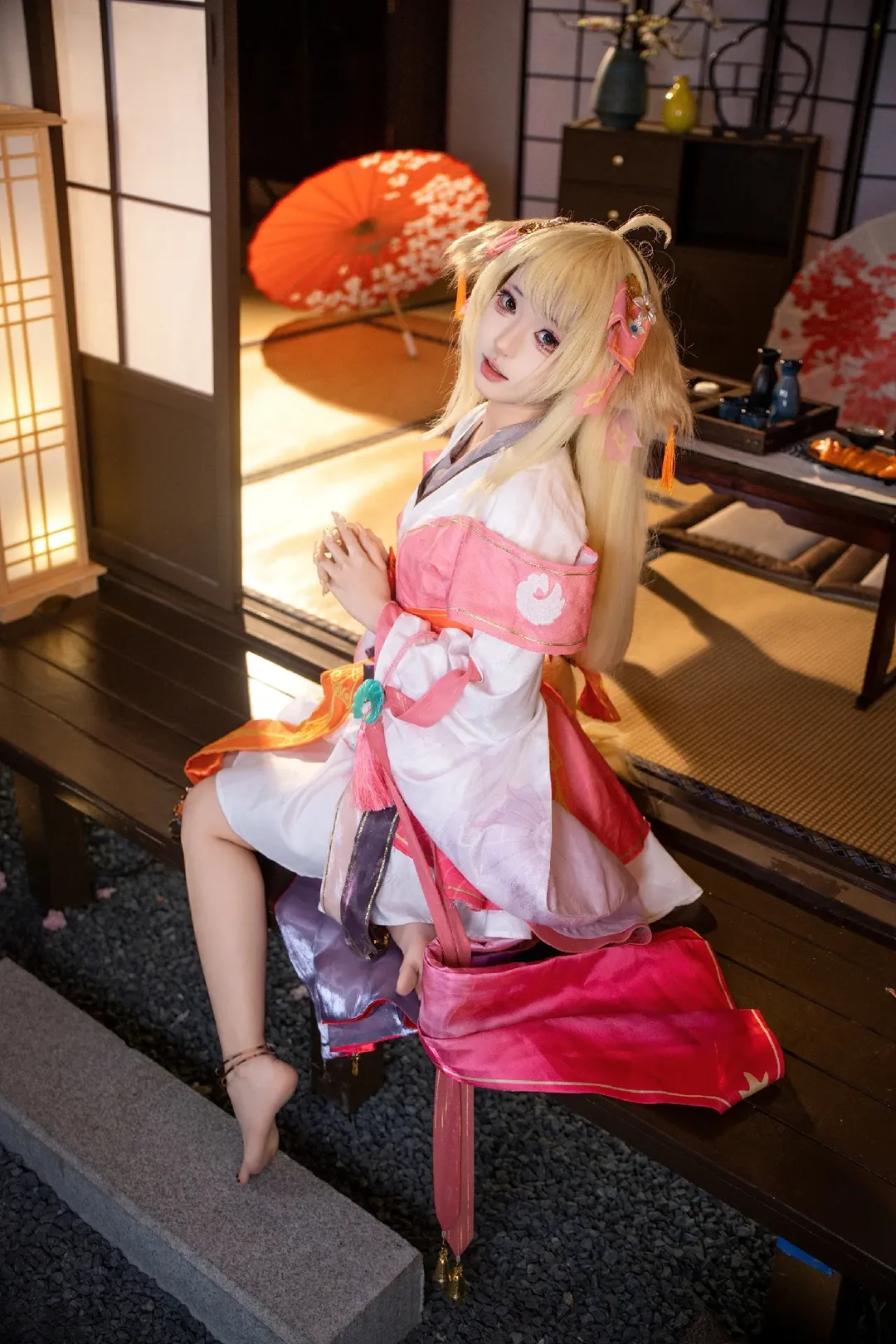 【涂山红红cos】狐妖小红娘和风樱花写真 - 第 1 张