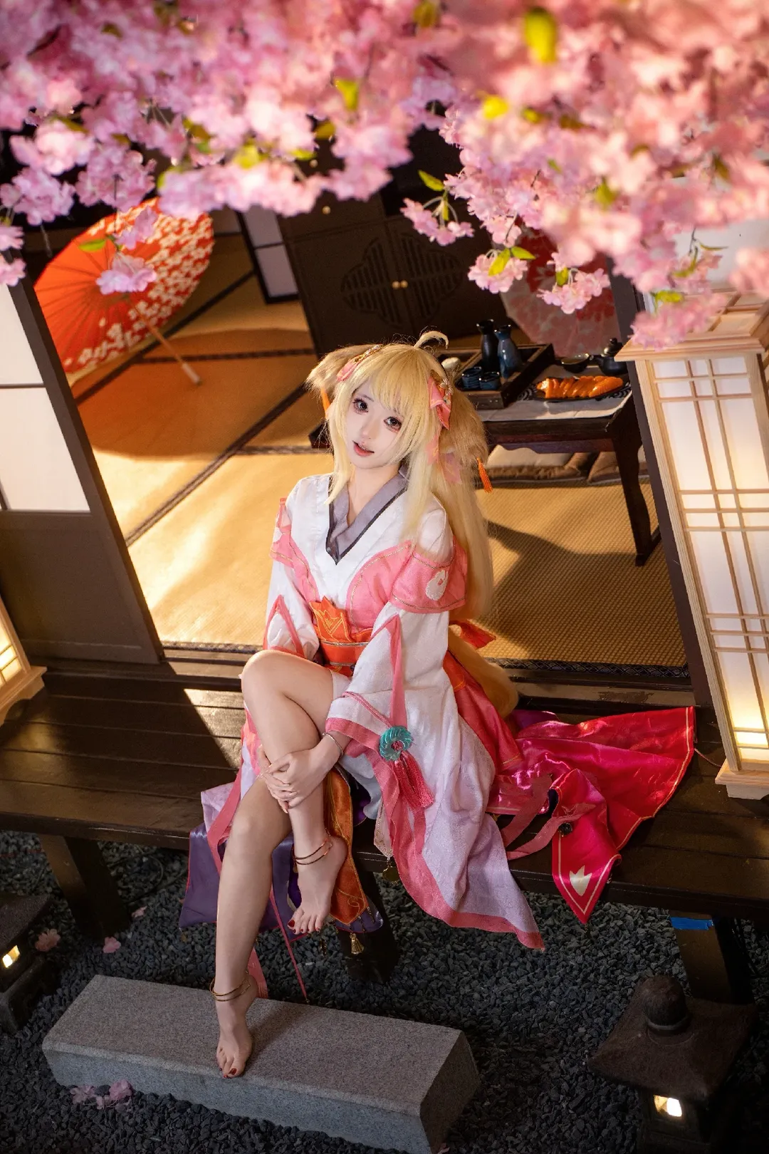 【涂山红红cos】狐妖小红娘和风樱花写真 - 第 2 张