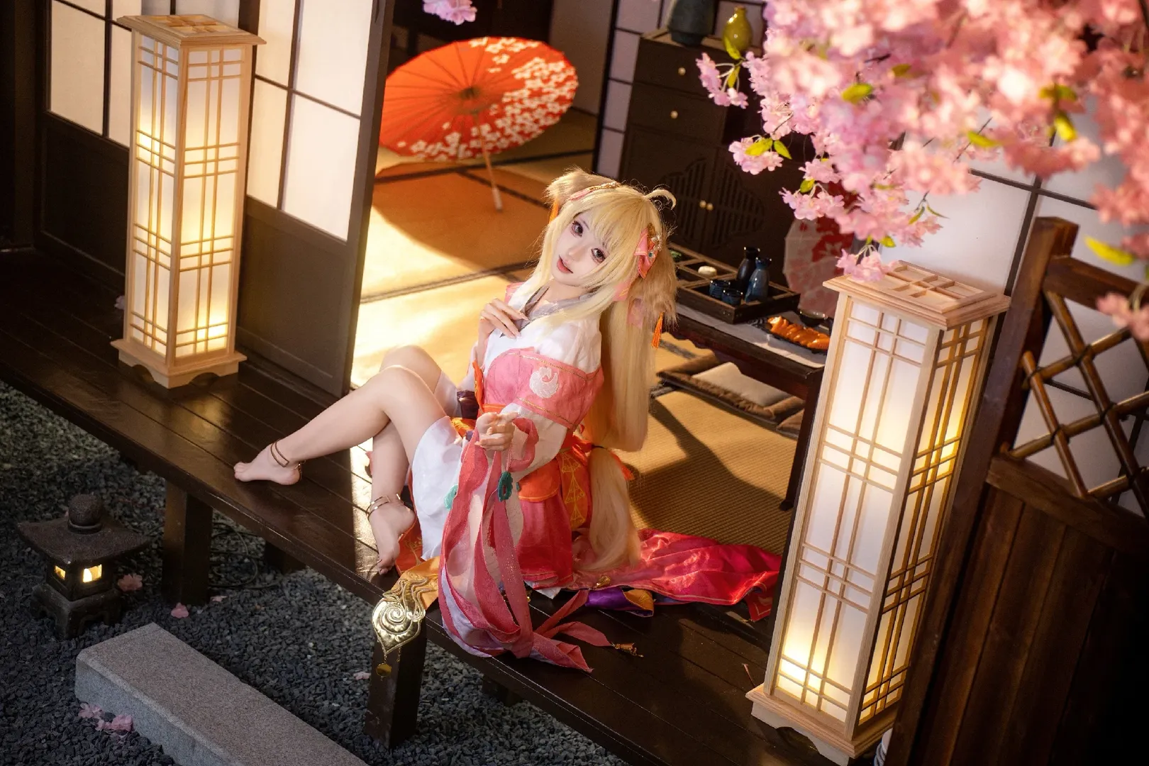 【涂山红红cos】狐妖小红娘和风樱花写真 - 第 3 张