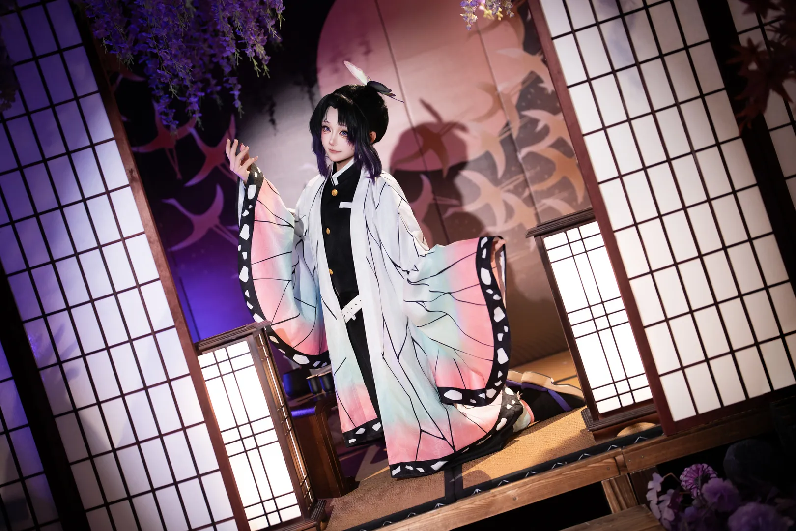 【蝴蝶忍cos】鬼灭之刃毒药般的紫藤花影 - 第 1 张