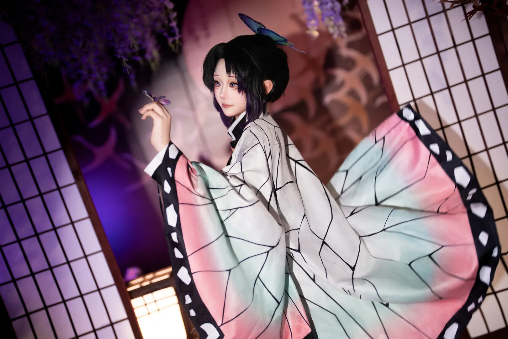 【蝴蝶忍cos】鬼灭之刃毒药般的紫藤花影 - 第 2 张