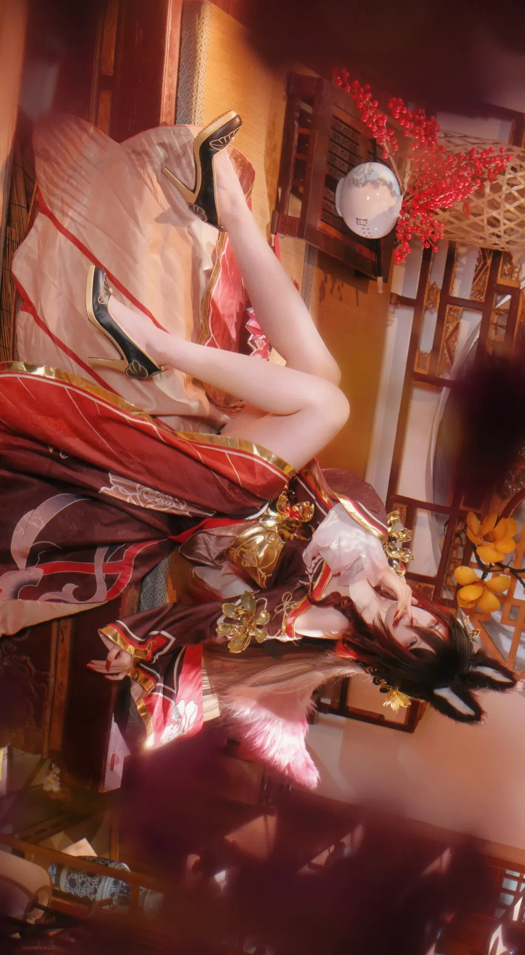 【忘歸人cos】崩壞星穹鐵道，紅黑狐耳與金飾古風造型 - 第 3 張