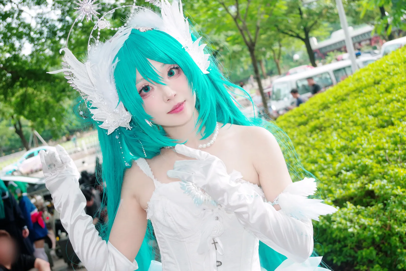 初音未來花嫁cos 螢火蟲漫展的白色夢幻造型 - 第 2 張
