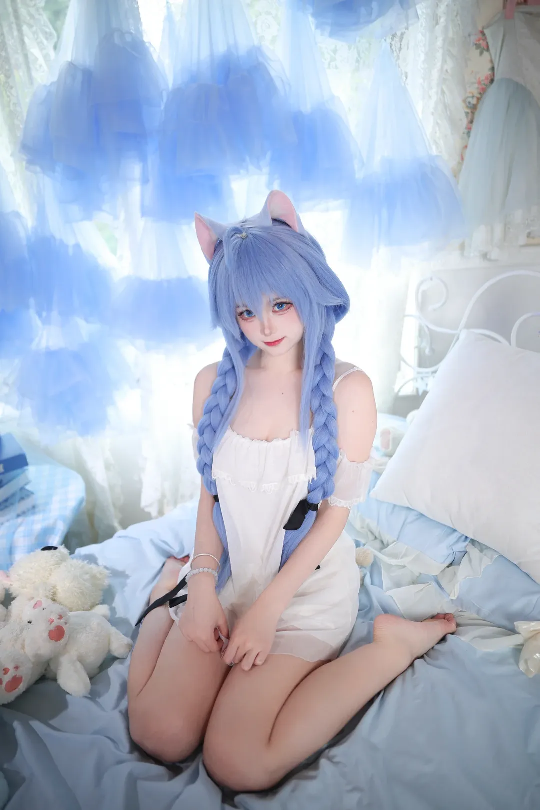 【洛琪希cos】无职转生宅家睡衣风，慵懒又俏皮的日常感 - 第 3 张