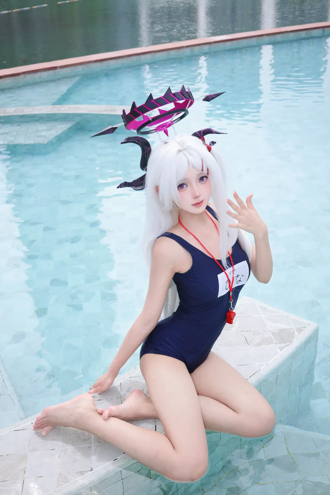 【空崎日奈cos】蔚蓝档案的泳装恶魔少女 - 第 3 张