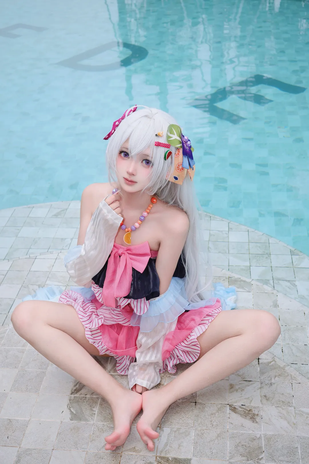 【白洲梓cos】蔚蓝档案夏日泳池的清凉体验 - 第 1 张