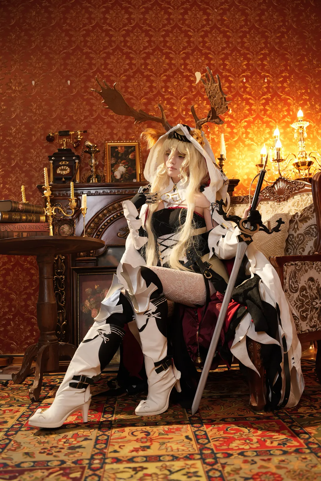 [Viviana cosplay] Arknights Vintage Gothic style court outfit details fully revealed