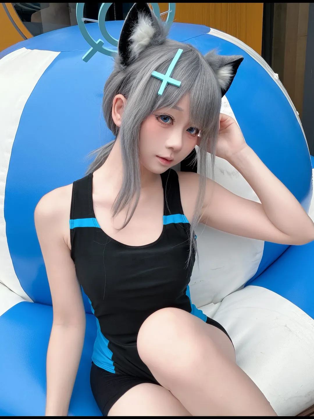 【砂狼白子cos】蔚蓝档案里的夏日泳装白子 - 第 1 张