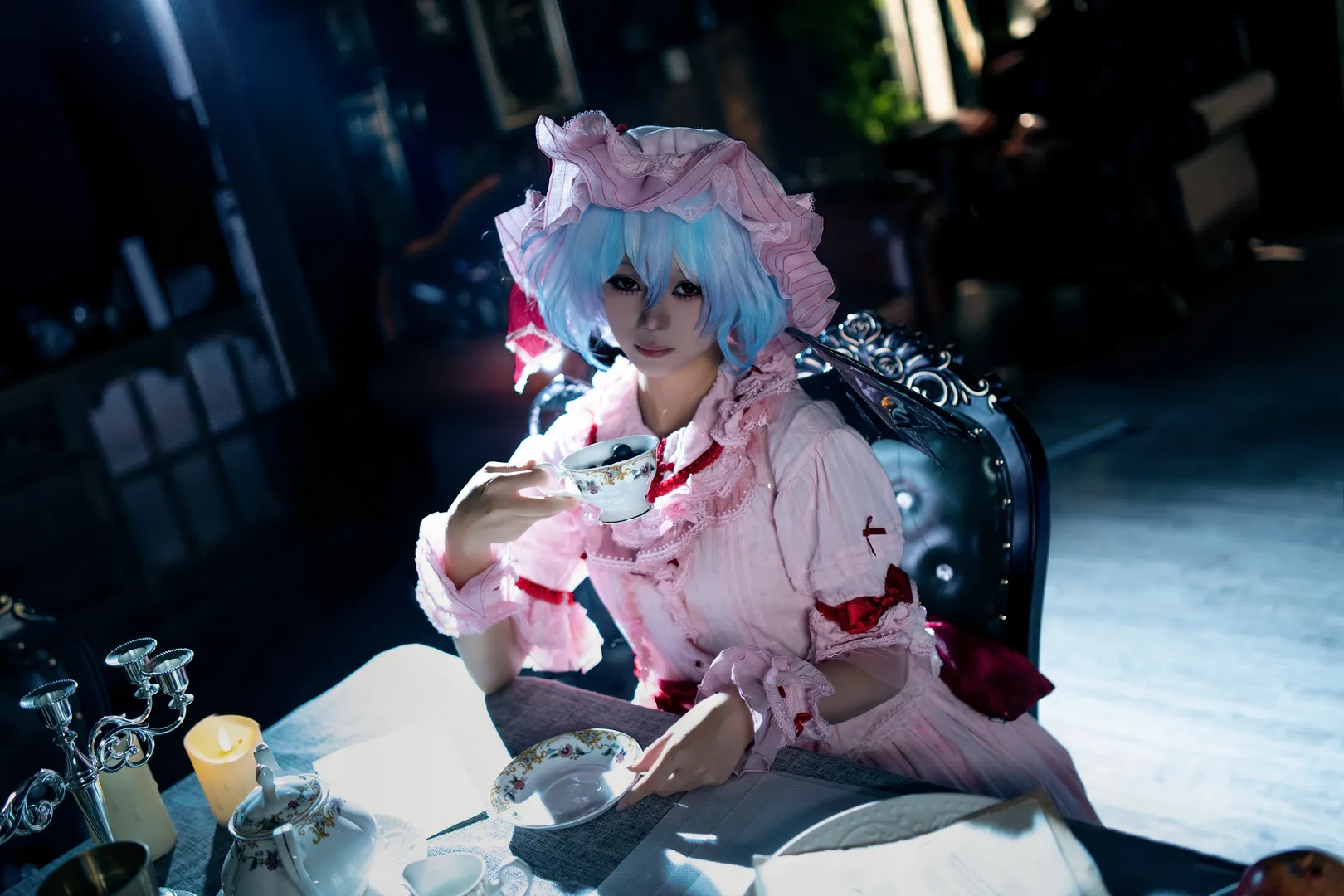 【蕾米莉亚cos】东方project暗黑哥特少女的下午茶时光 - 第 9 张