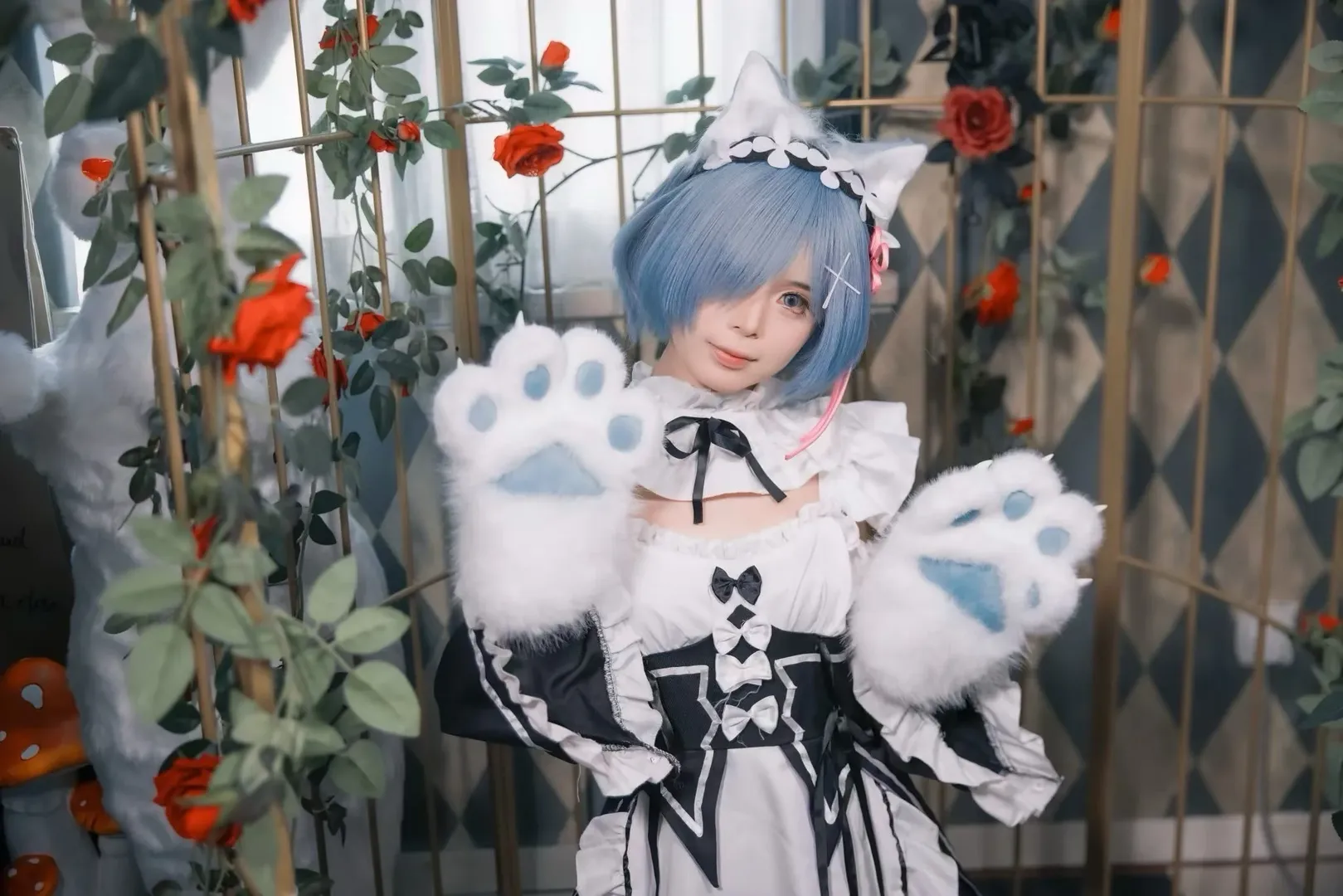 【雷姆cos】从零开始的异世界生活 柴郡猫耳女仆装 - 第 6 张