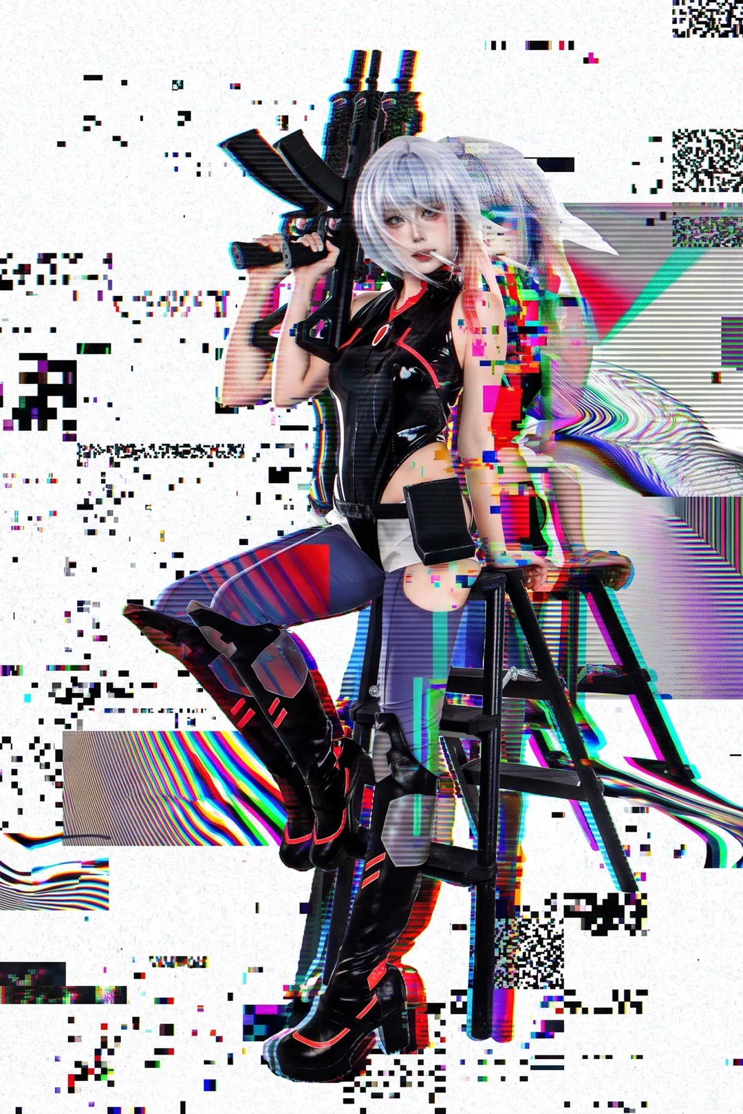 【露西cos】賽博朋克邊緣行者，白棚拍攝的戰術日常 - 第 5 張