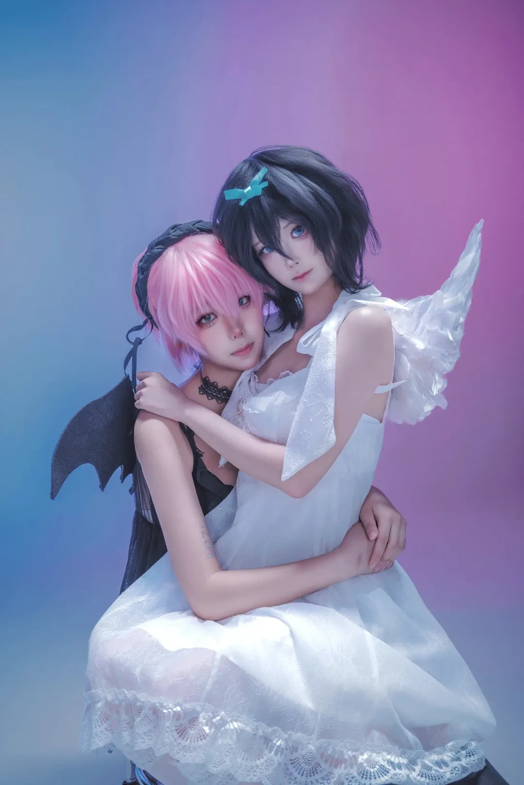【mizi sua cos】异形舞台的宿命感，黑白羽翼交织的罗马柱幻想 - 第 2 张