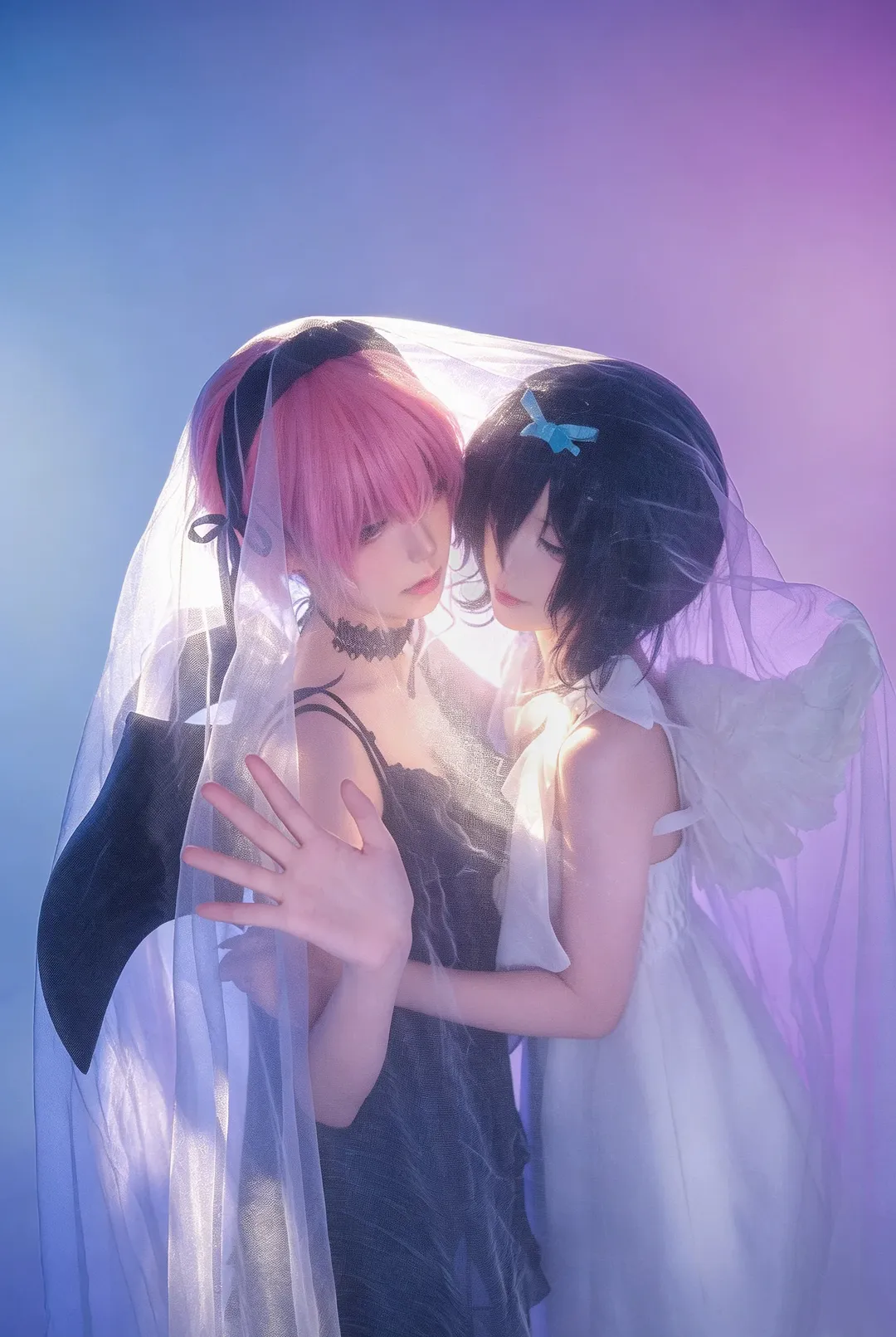 【mizi sua cos】异形舞台的宿命感，黑白羽翼交织的罗马柱幻想 - 第 3 张