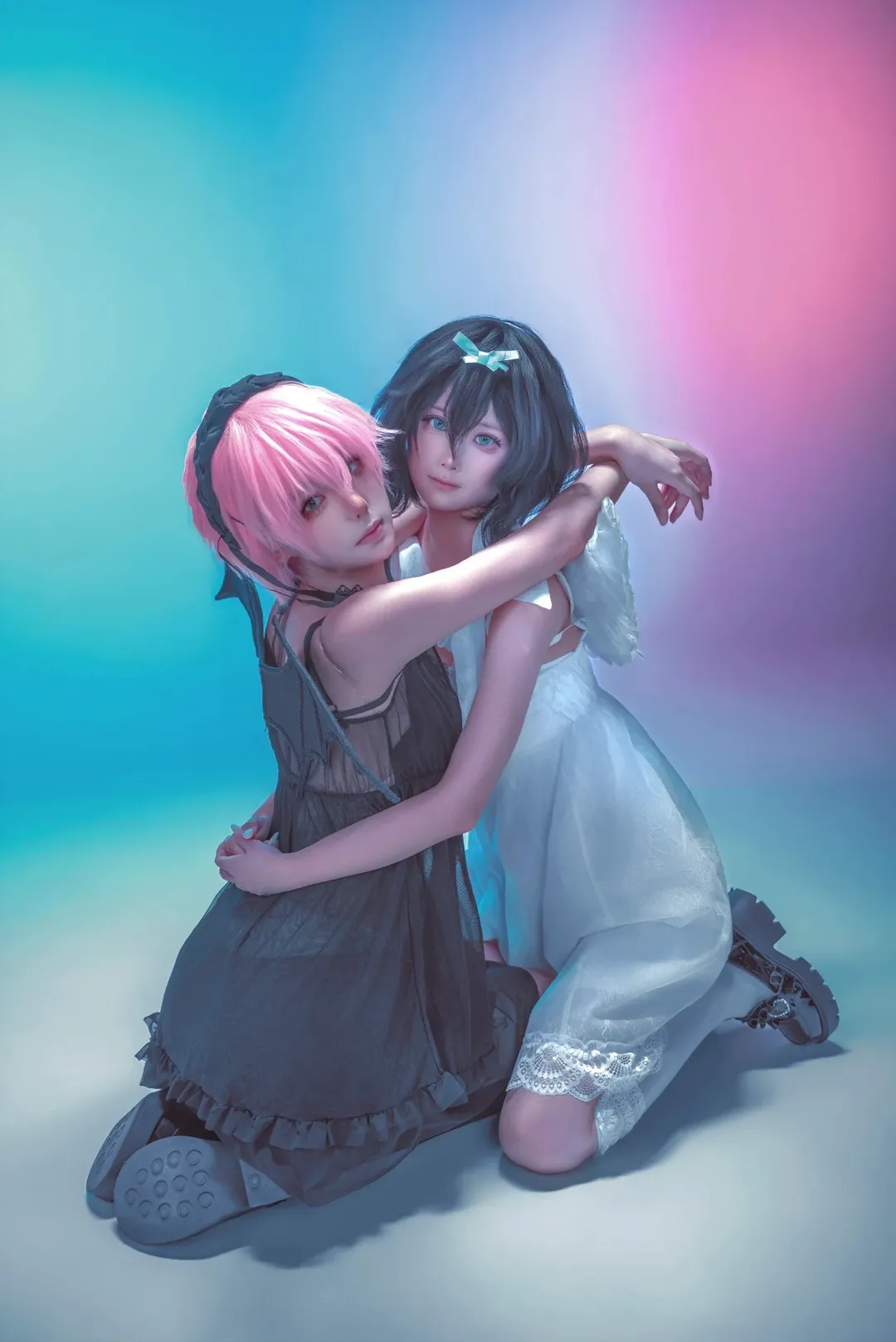 【mizi sua cos】异形舞台的宿命感，黑白羽翼交织的罗马柱幻想 - 第 9 张