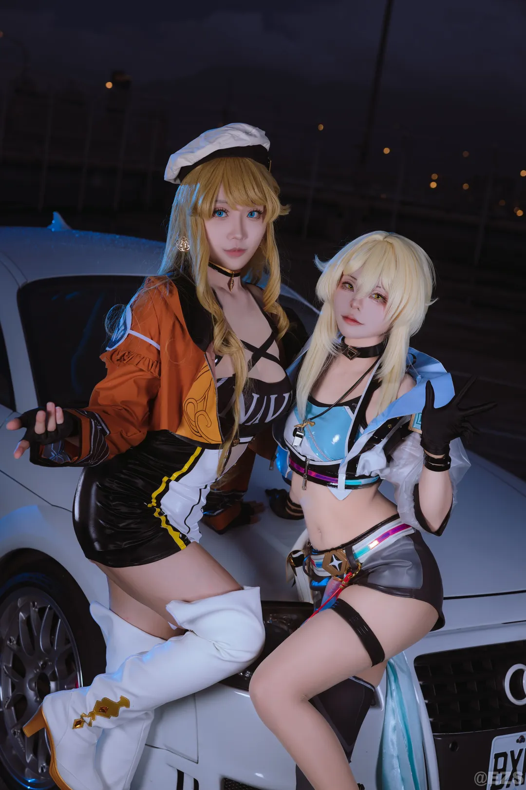 【原神cos】娜維婭與熒的賽車之夜