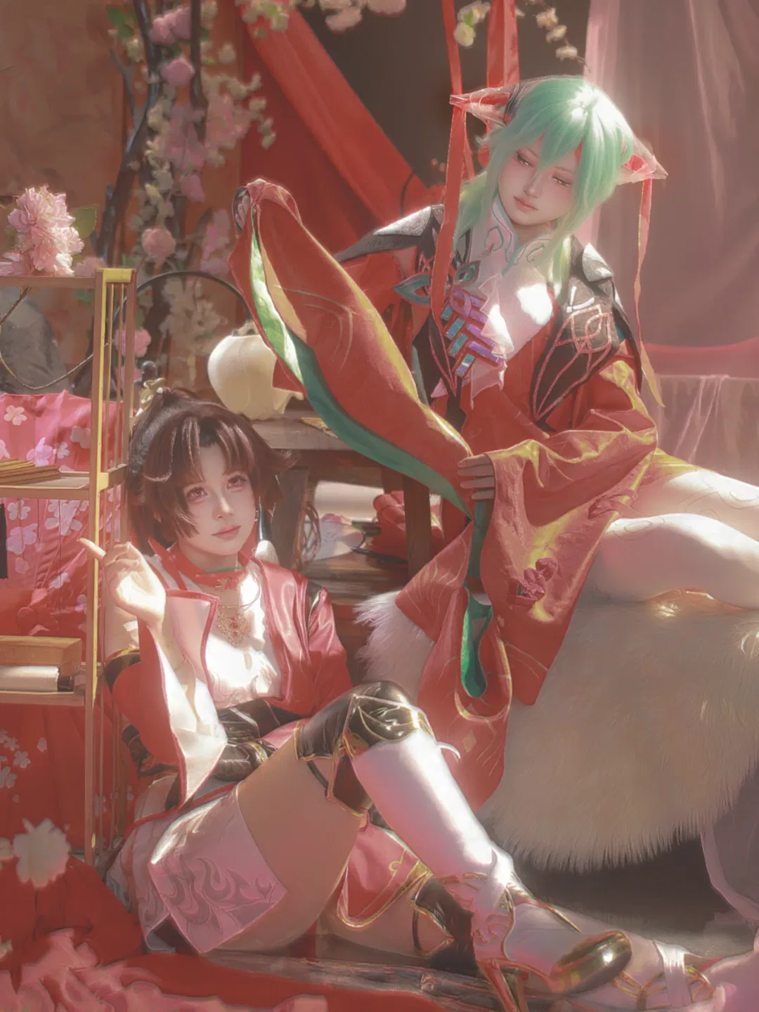 【雲纓cos】王者榮耀雙人正片，紅金交織的幻境 - 第 1 張
