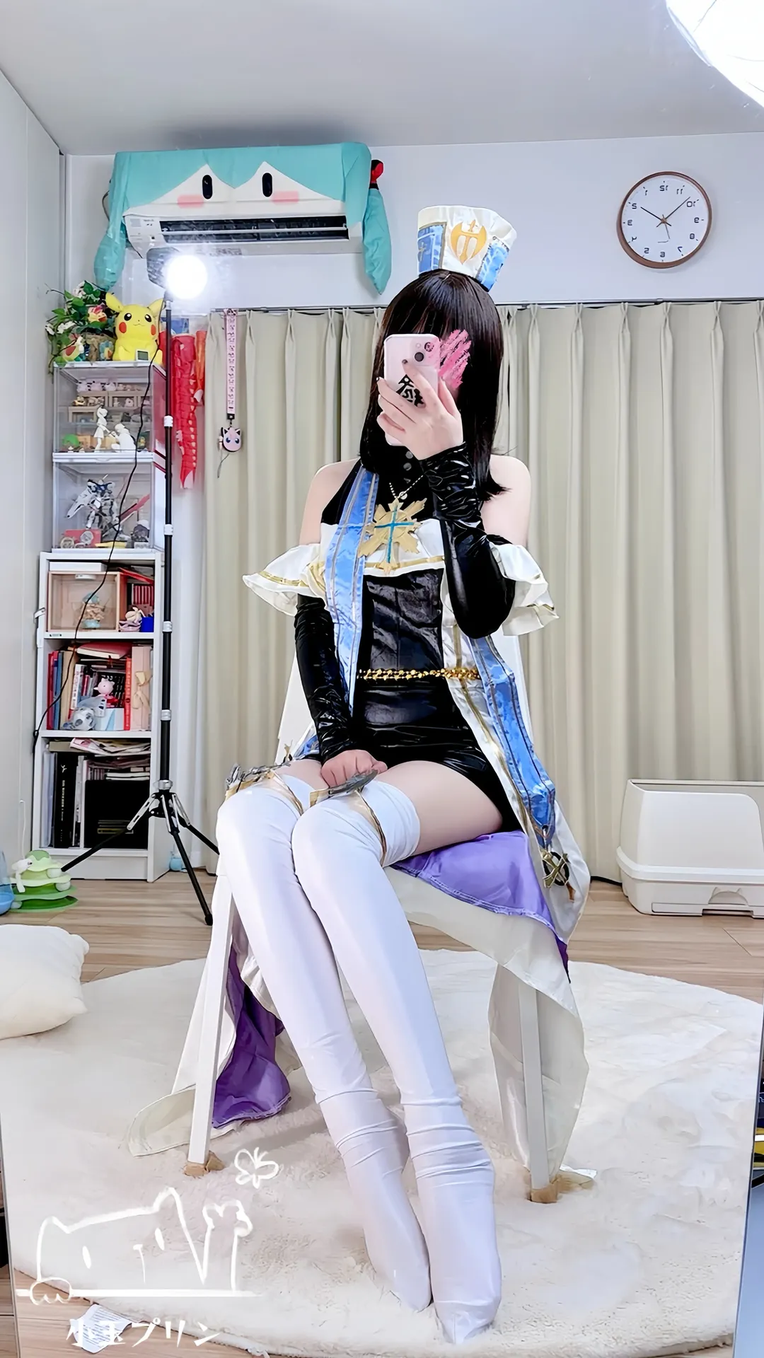 【奶妈cos】地下城与勇士里出个樱花妹，白丝太显腿长 - 第 3 张