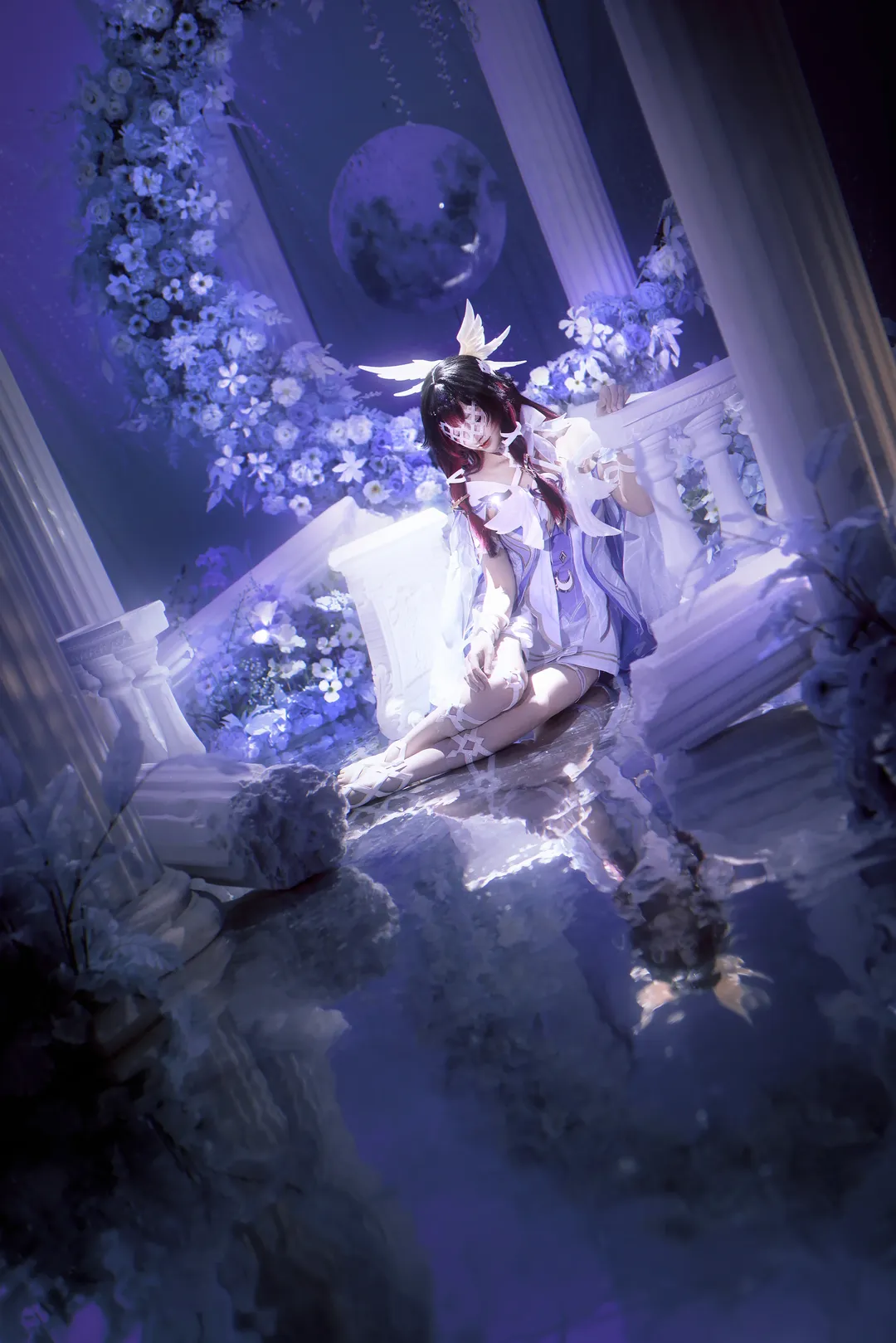 【哥倫比婭cos】原神 藍紫色調的靜謐月下少女 - 第 5 張